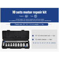 Cr-V chromium vanadium steel socket ratchet wrench set in a case for auto and home repair.