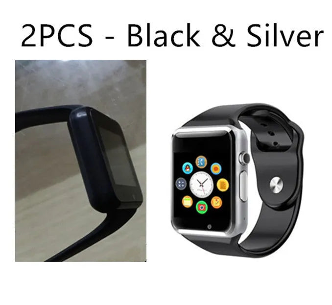 A1 Smart Watch with 1.54-inch touchscreen in black, silver, white, gold, pink, red, green or blue colour options