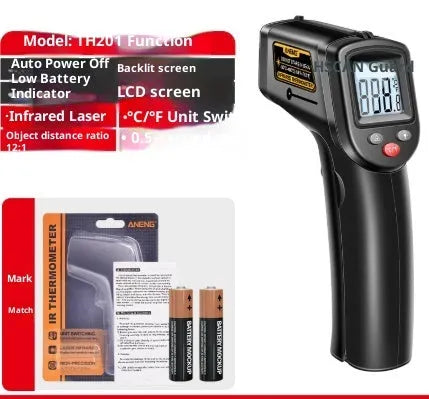 Infrared thermometer high precision industrial LCD display black colour