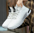 Men's breathable mesh casual shoes in solid colours showing size options 39-45