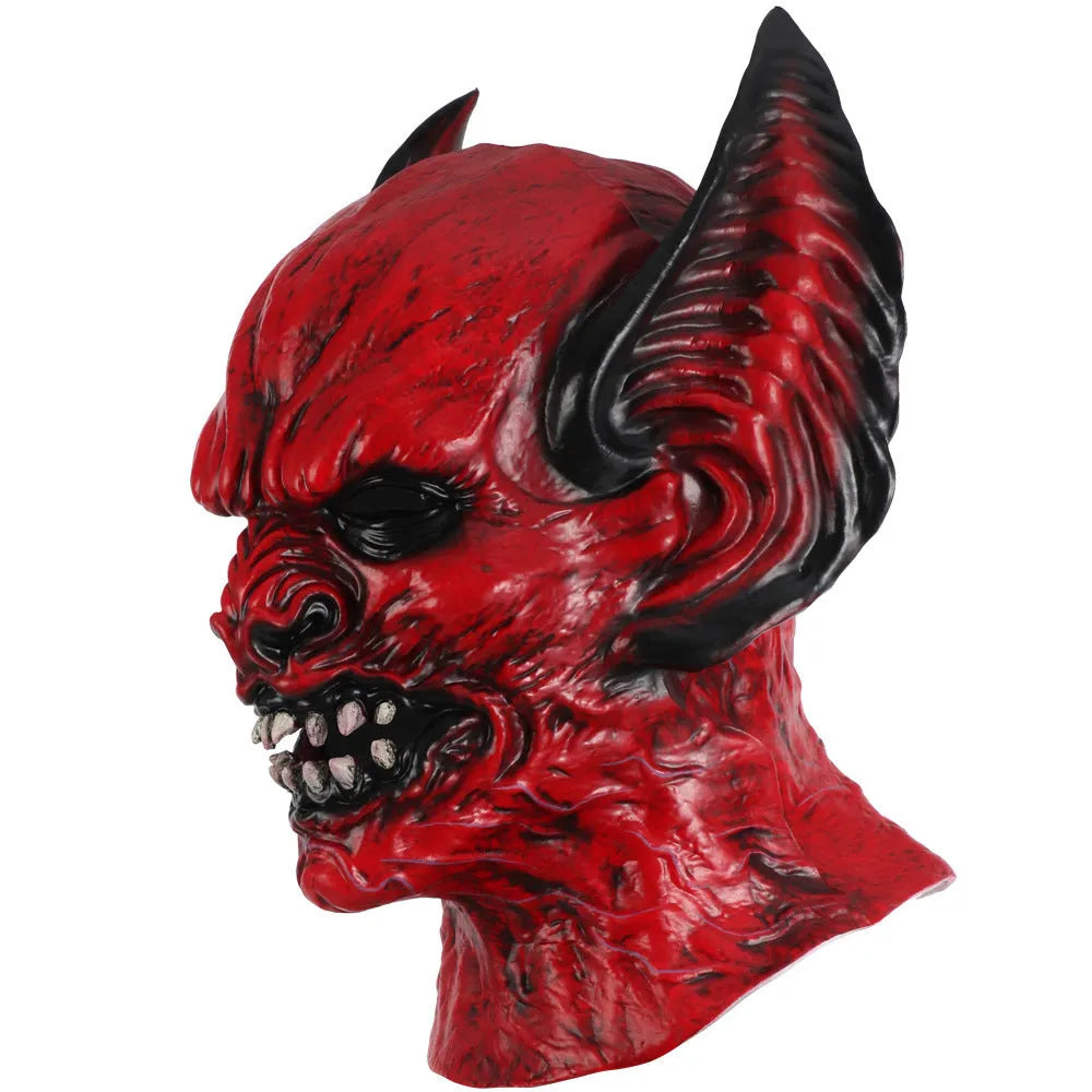 Red bat horror party hood mask made from RP foam for Halloween and Carnival dress up