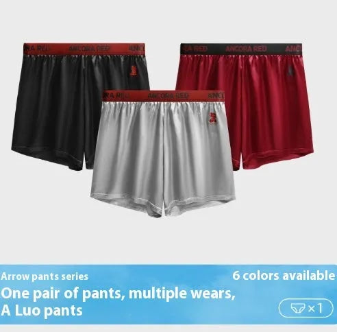 Solid colour men's polyester boxer briefs on a white background, showing mid-waist design.