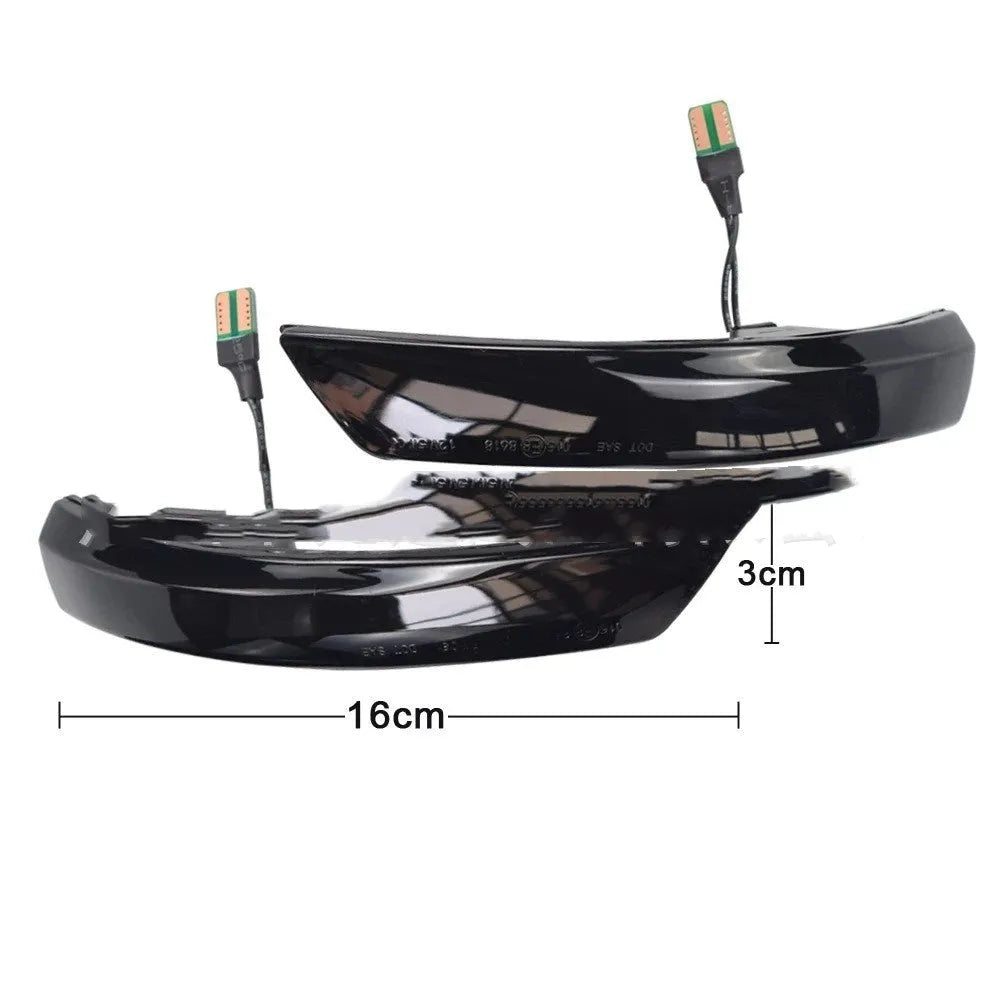 Ford Focus and Mondeo rearview mirror waterfall light in yellow and blue two-tone or solid yellow options