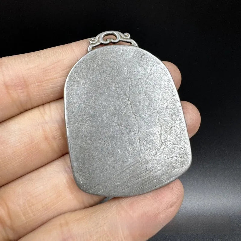 Chinese style iron pendant hanging ornament with geometric design and antique metal crafts