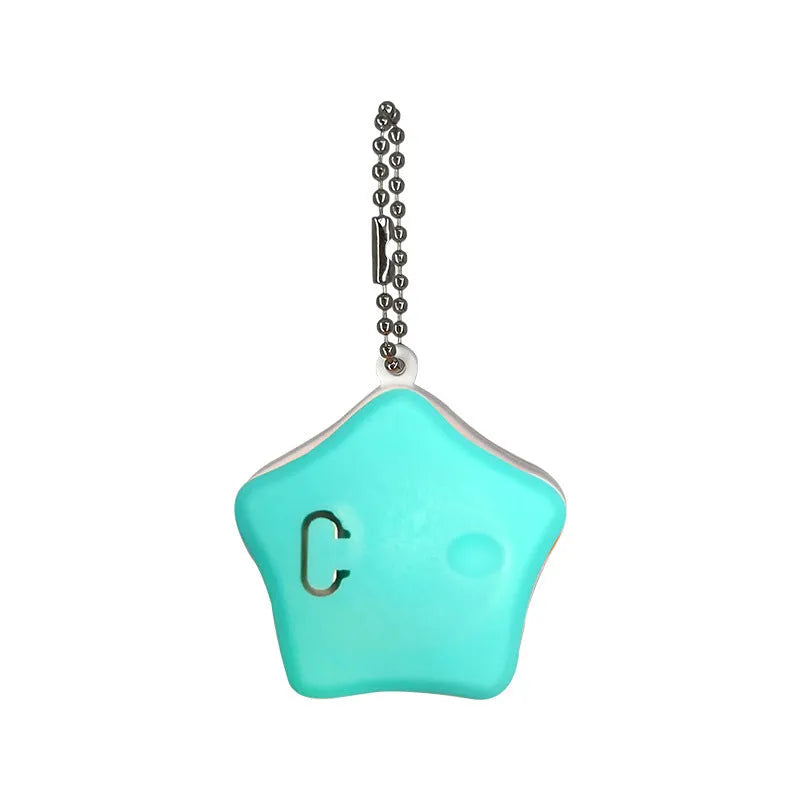 Blue rechargeable silicone pendant light for dog collar with three lighting modes