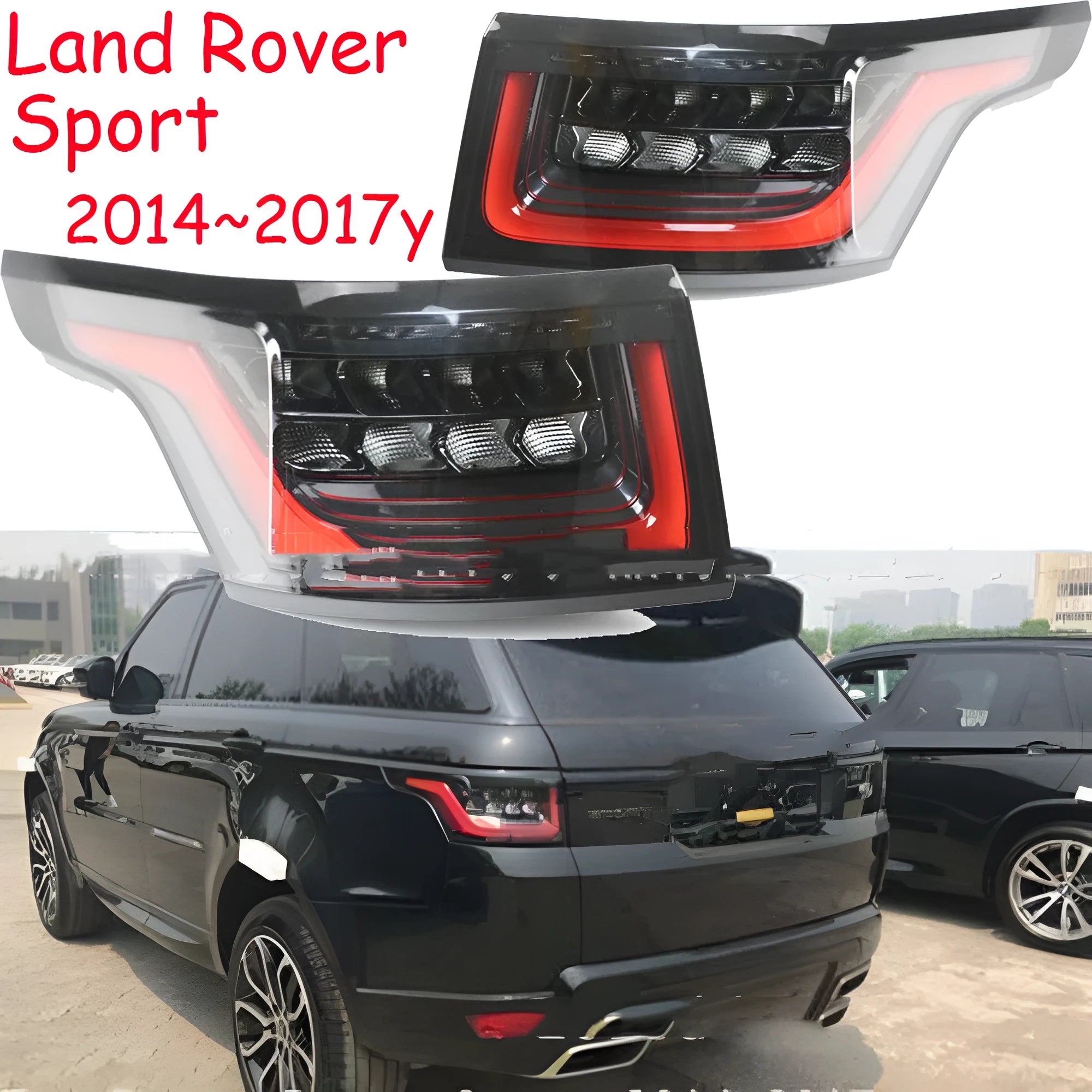 One pair of LED car brake lights for rear bumper mounting, IP66 waterproof rated.