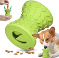 Natural rubber treat dispensing dog toy for aggressive chewers in blue, green and purple