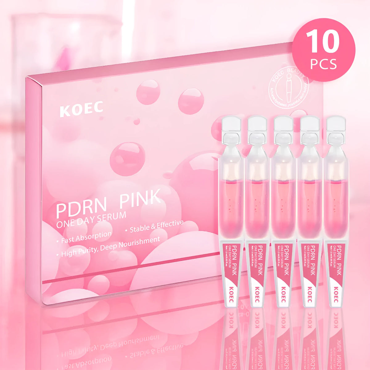 KOEC powder polypeptide disposable moisturising essence sheet masks 10 pack with latex sheets