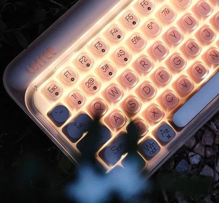 Liquid Foundation wireless mechanical keyboard with 84 keys, mouse, pickup light, and calculator