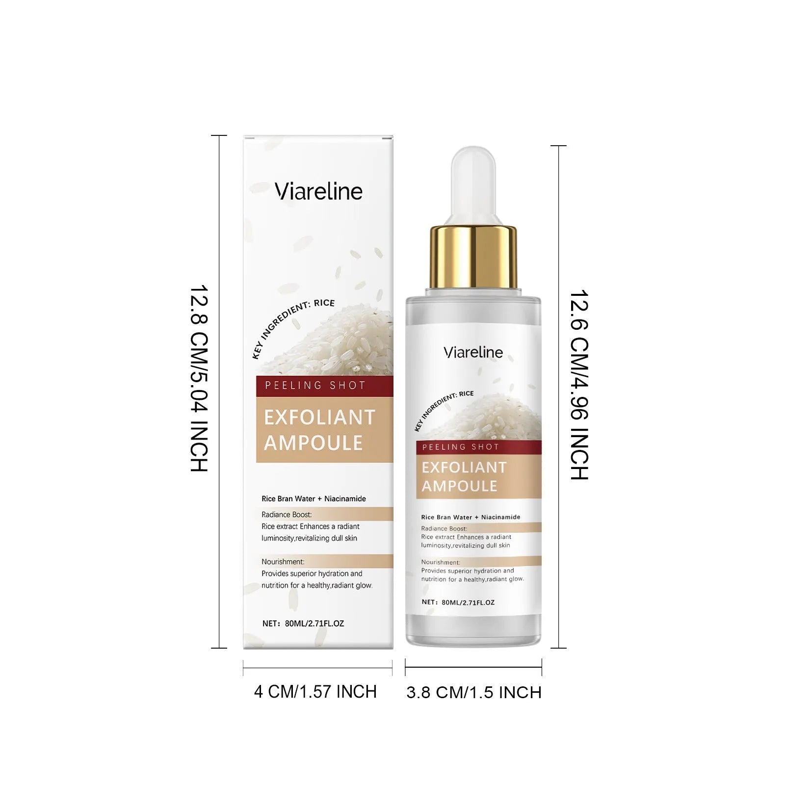 80ml bottle of cleansing and nourishing facial moisturising liquid with exfoliating liquid.
