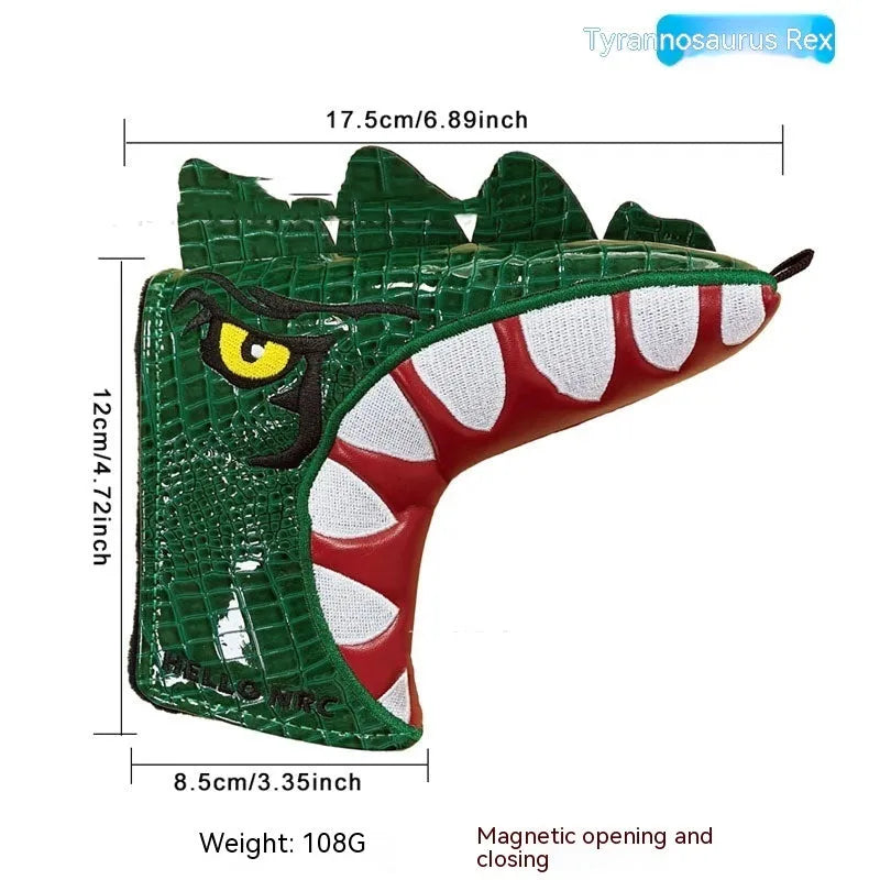 Golf putter sleeve with waterproof PU exterior and fleece lining in various animal and pattern designs