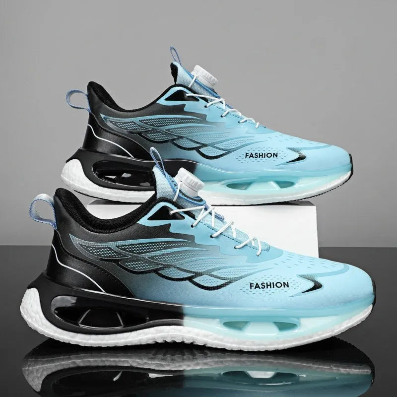 Youth button sneaker in low-top design with rotating button and breathable mesh upper