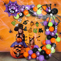 Black and white Halloween spider balloon arch decoration set with latex balloons