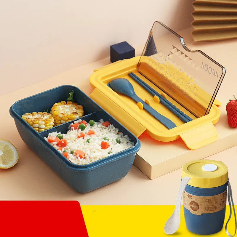 Nordic-style bento box with four compartments in plastic construction