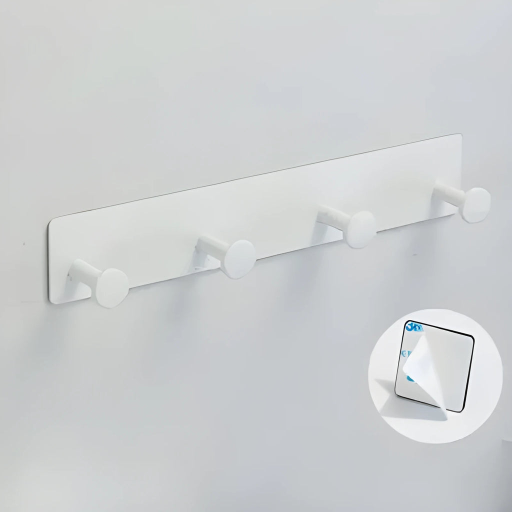Iron punch-free clothes hook with double-sided tape for shower door in black or white