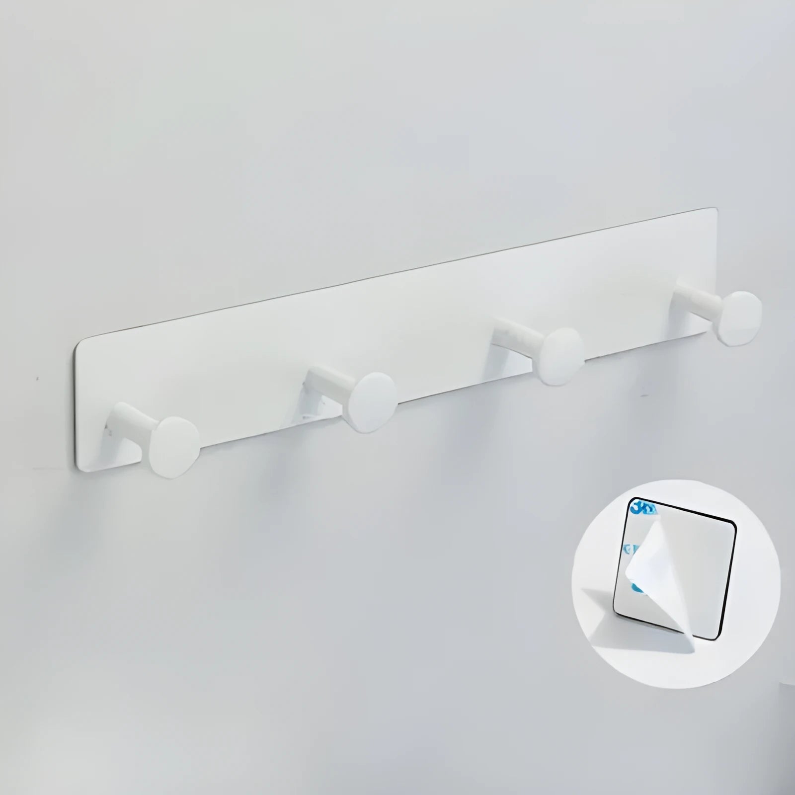 Iron punch-free clothes hook with double-sided tape for shower door in black or white