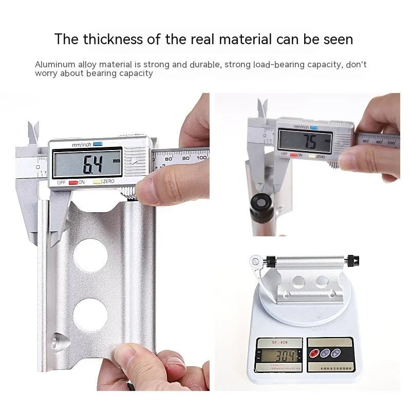 Silver metal bicycle front fork quick release fixing clamp for mounting accessories