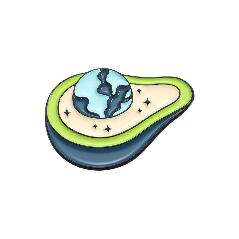 Colourful cartoon fruit metal brooch with European American style decorative design