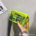 Transparent square jelly shoulder bag with adjustable strap in multiple colour options
