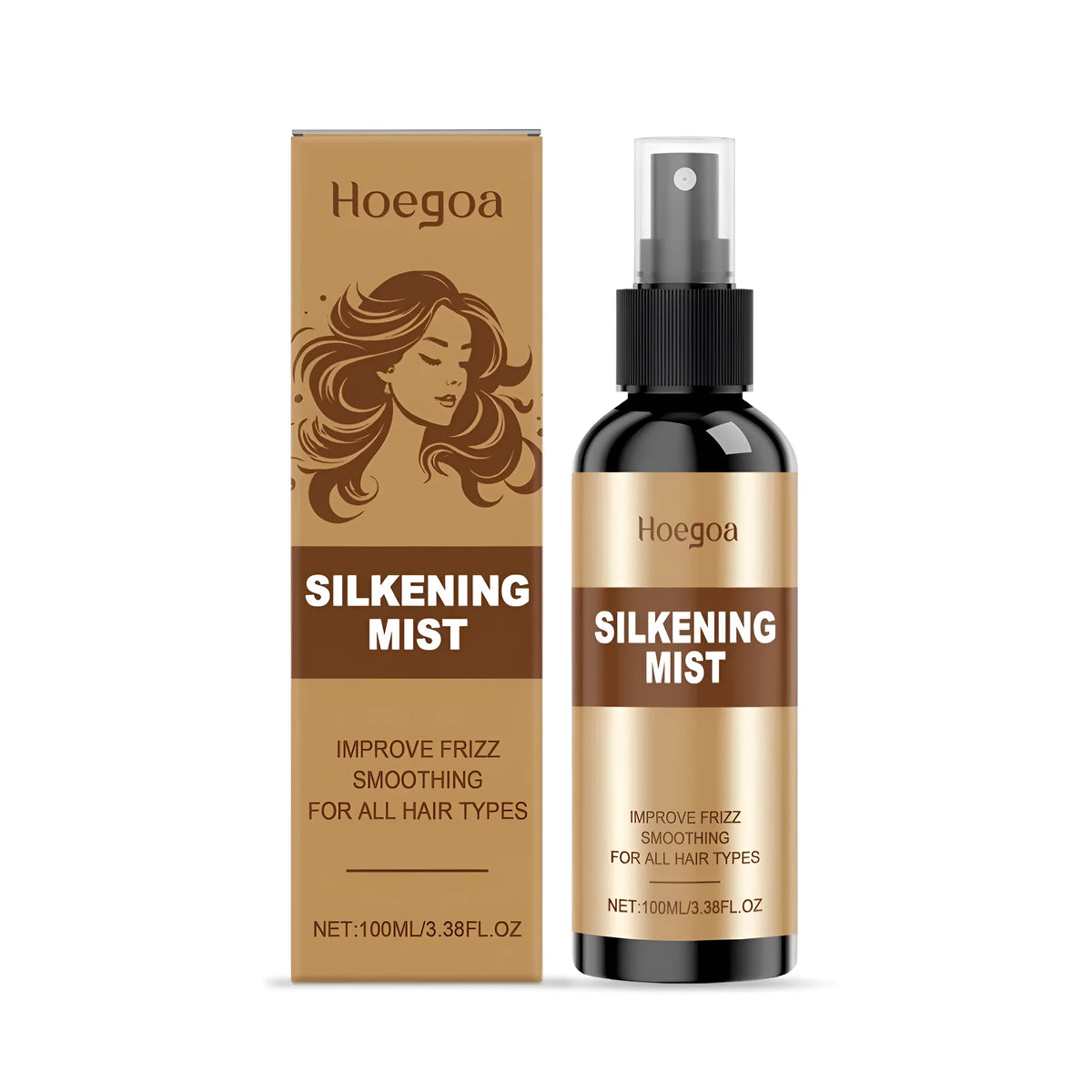 100ml bottle of hair care spray with ingredients including ginger, rosemary, collagen and vitamin E.