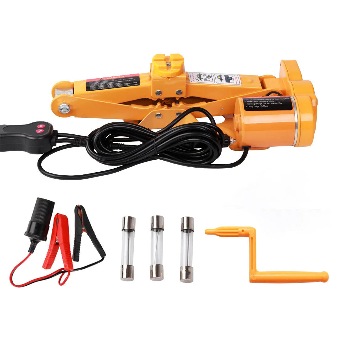 Electric hydraulic jack kit for vehicle mounting with 2 tonne capacity