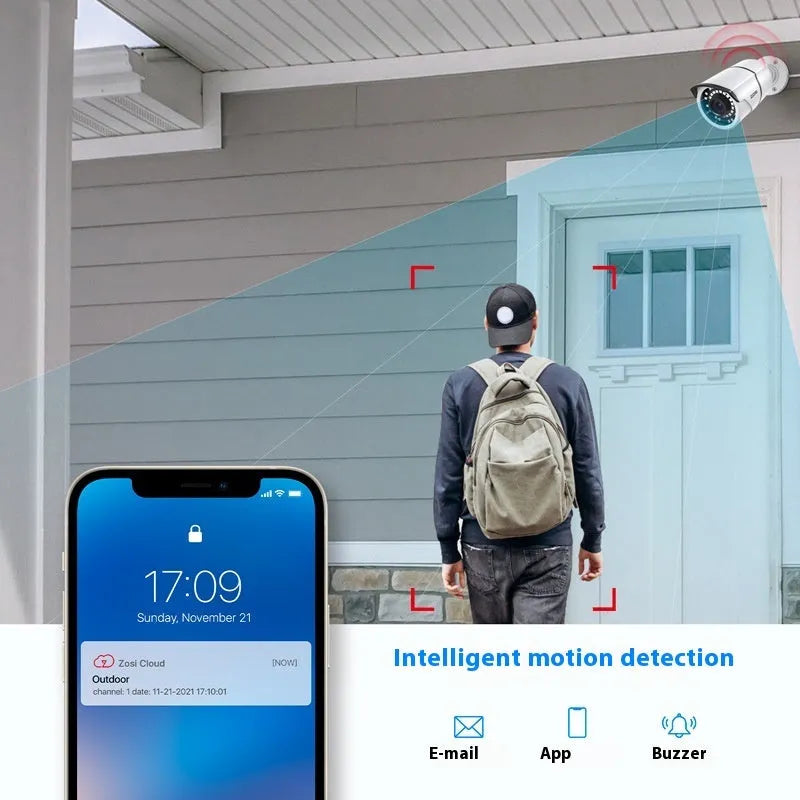 ZOSI Zhou Shi 5MP HD POE network video recorder security system with outdoor cameras