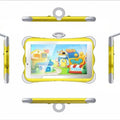 7-inch children's learning tablet with stand showing cartoon colour options and 3G calling feature