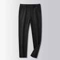 British retro striped trousers for men in straight leg style with chemical fibre blend fabric