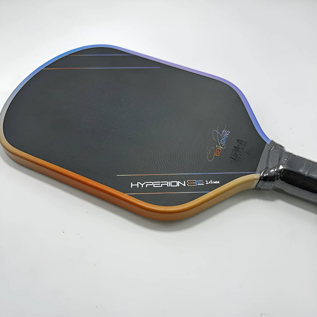 Aurora Hyperion 3s pickleball paddle with matte carbon fibre finish showing 418mm length and 190mm width