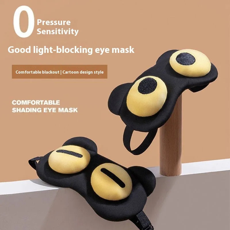 Funny bear polyester eye mask for sleep and travel with shading and ventilation, available in four bear styles.