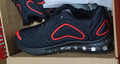 Men's black air cushion running sneakers with lace-up design and thick sole