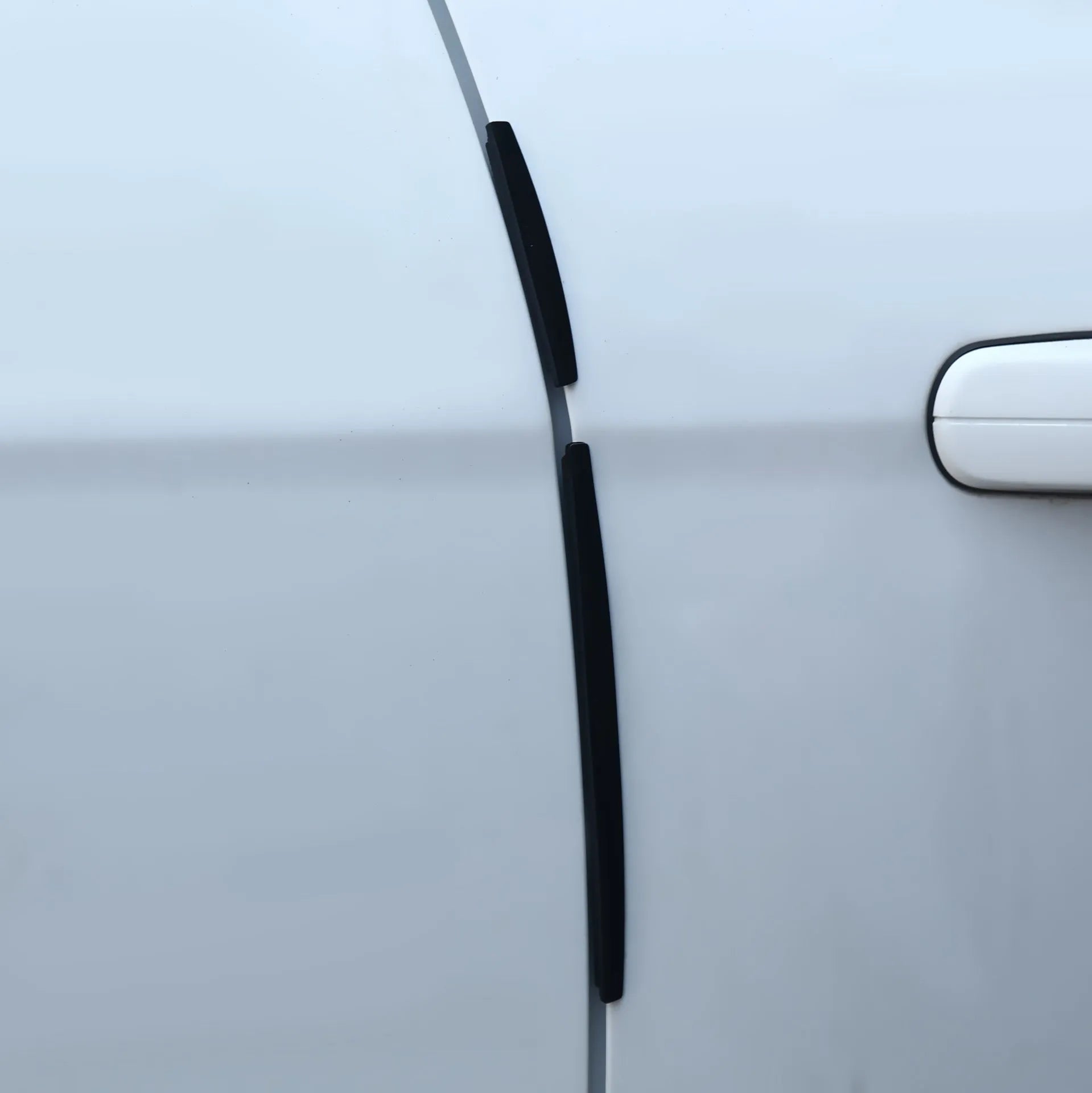 White plastic car door edge protection strips for preventing scratches and dents