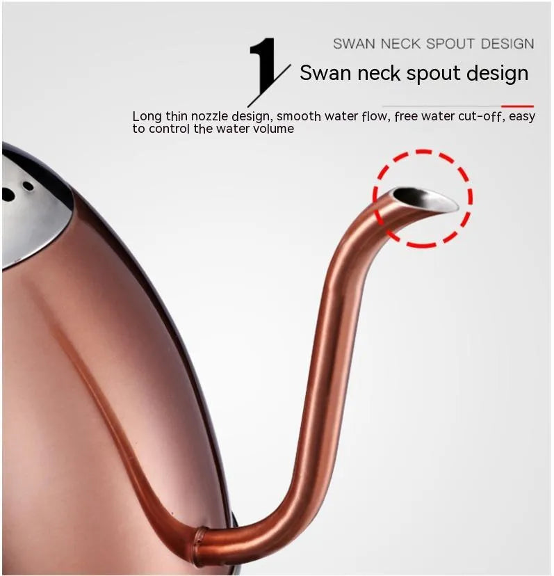 Stainless steel automatic constant temperature kettle in gold colour with touch control panel