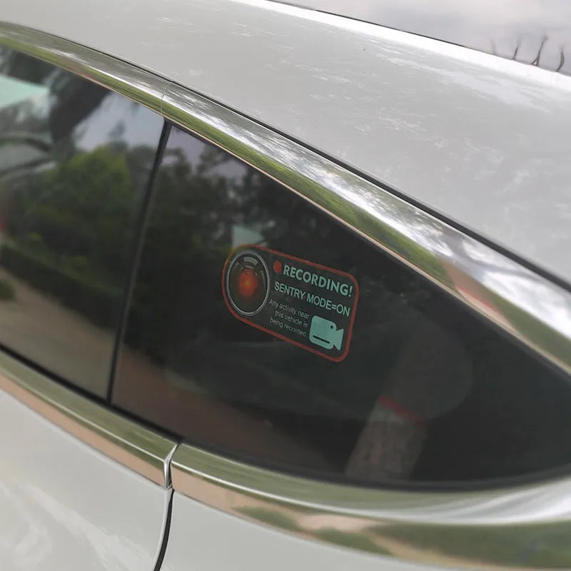 Tesla Sentry Mode electrostatic warning sticker 11x5cm for Model 3 Y S X vehicles