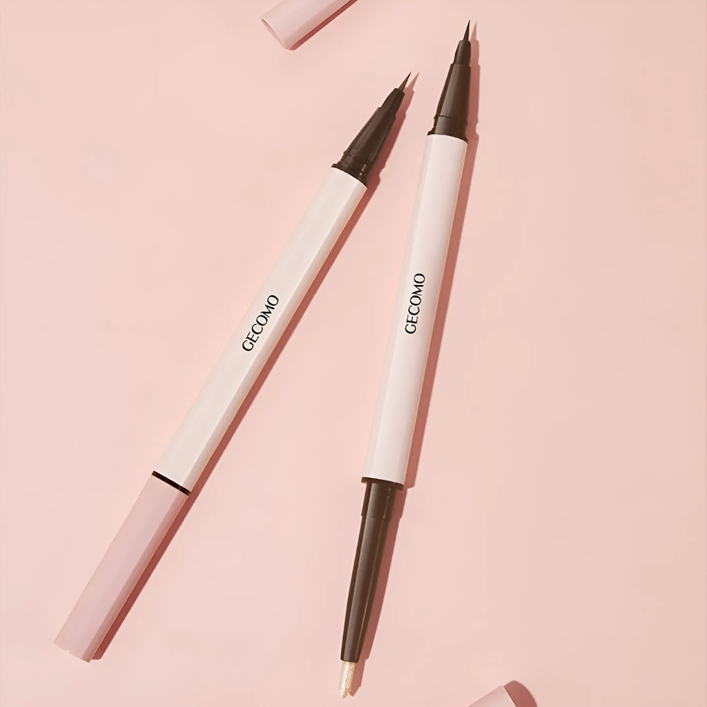 Double-headed silkworm pen eyeliner with pearlescent stereoscopic star eyes effect