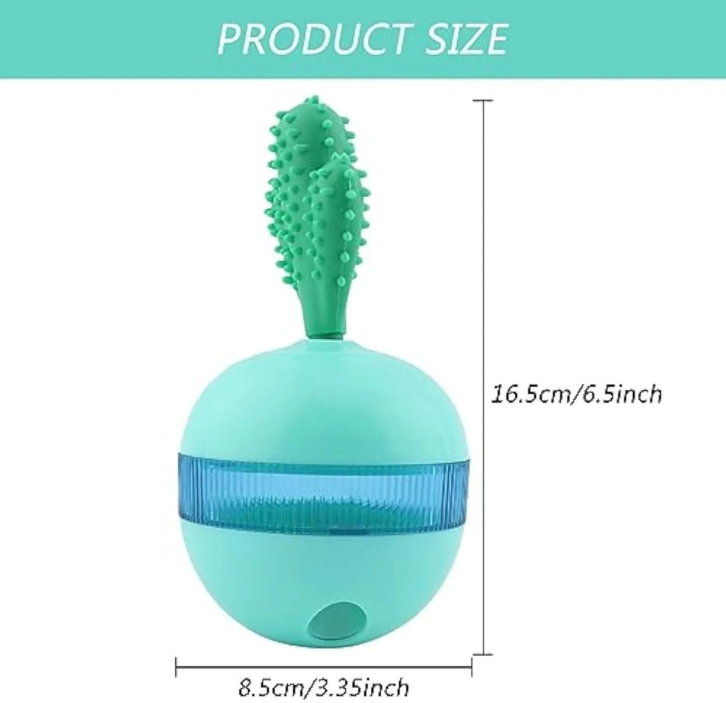 Blue durable rubber treat dispensing tumbler ball dog toy for medium large breeds