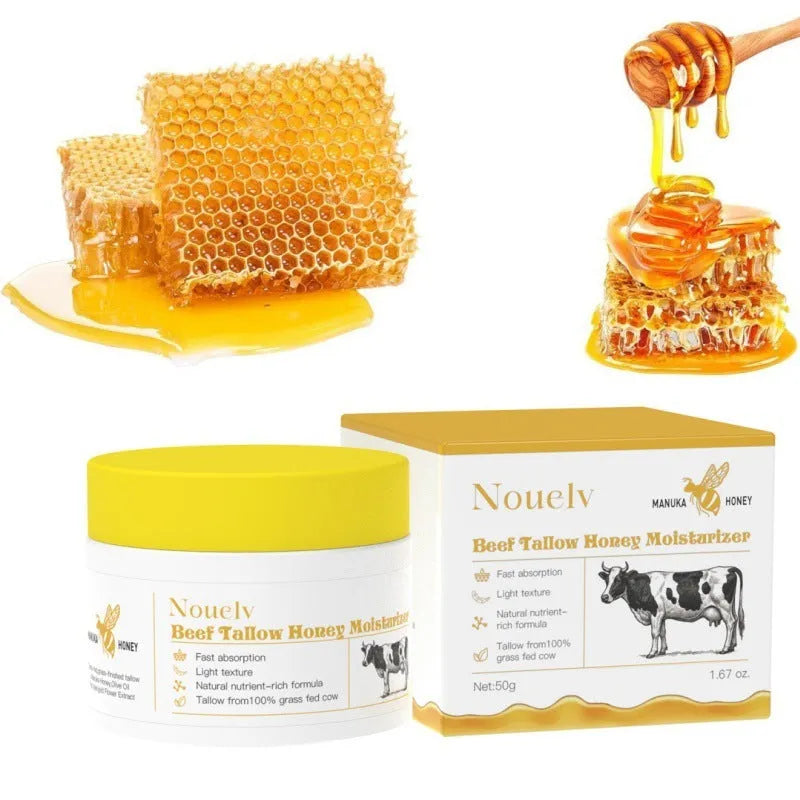 50g jar of honey and tallow moisturising cream for dry and combination skin