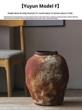 Ceramic retro distressed vase, handmade ornament with eight size options for home decor and display