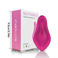 Rose red female massager with cute butterfly design and mobile phone app remote control
