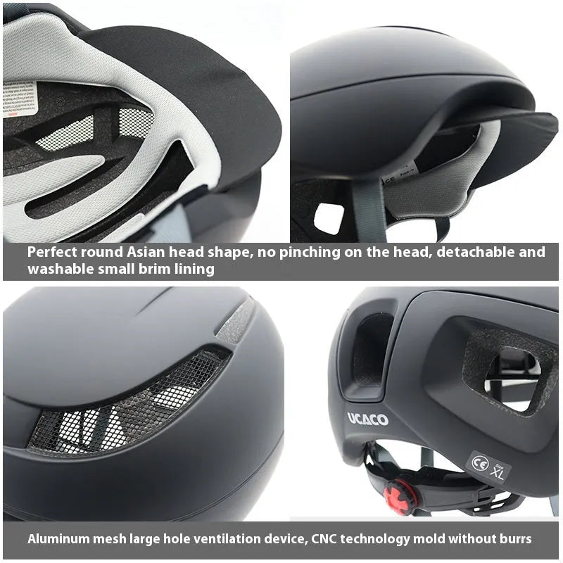 Matte black ski riding electric car cap with PC integrated moulding visor, XL 62-65cm
