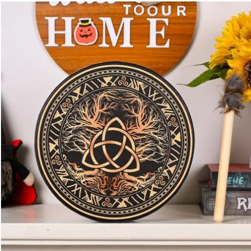 Handmade maple Celtic drum ornament wooden craft piece for atmosphere decoration and gifts
