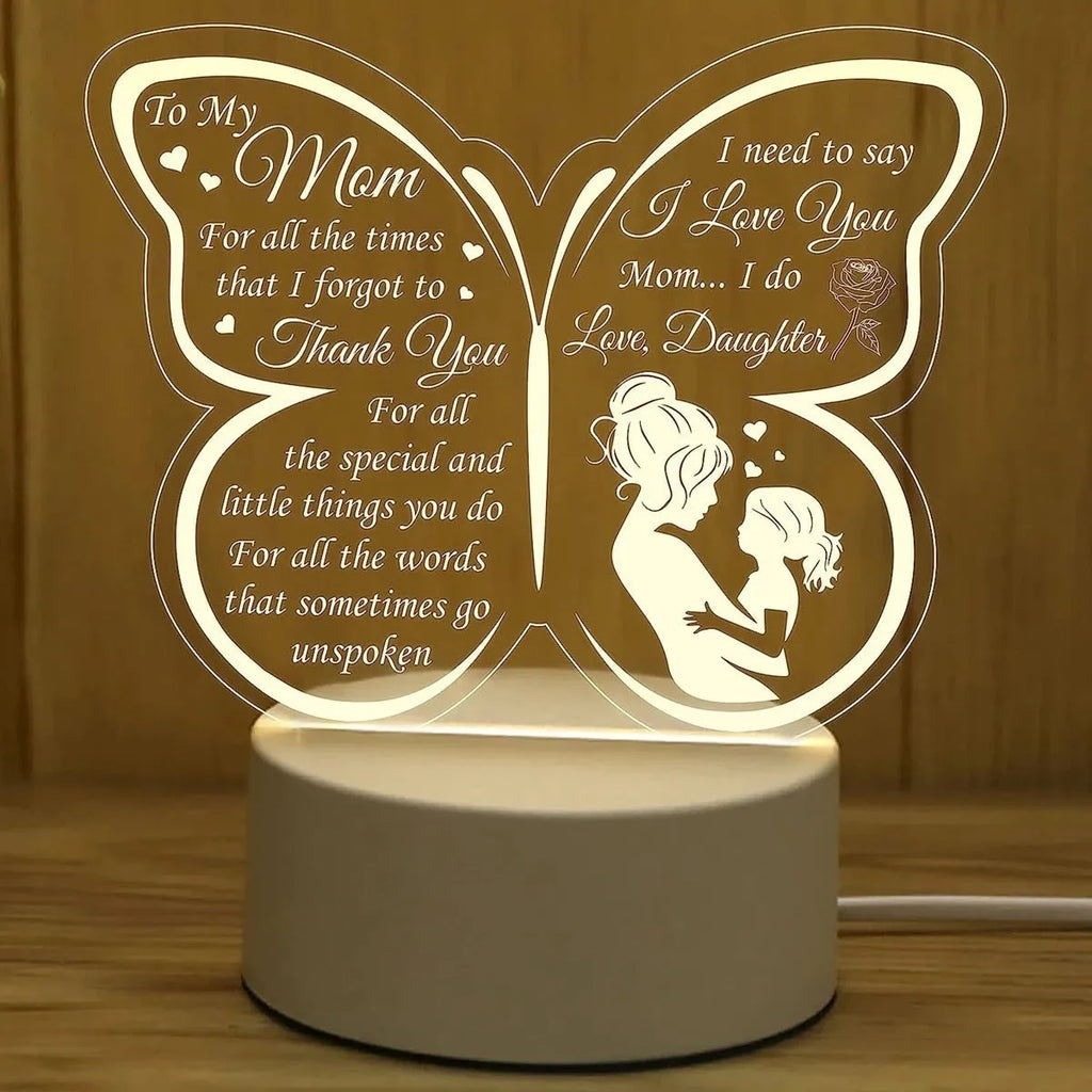 Heart-shaped acrylic table lamp with touch switch and USB warm light, 160mm size for desk or bedside