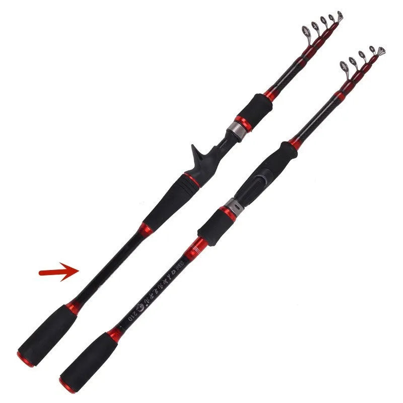 MH carbon shrinking rod straight shank collapsible fishing rod for ocean boat fishing