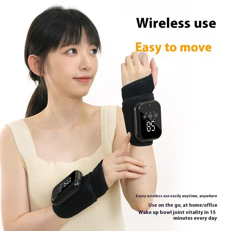 Black electric heating ankle protection sleeve with USB charging cable