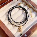 Blue sand stone three-ring bracelet for women with handmade multi-layer design
