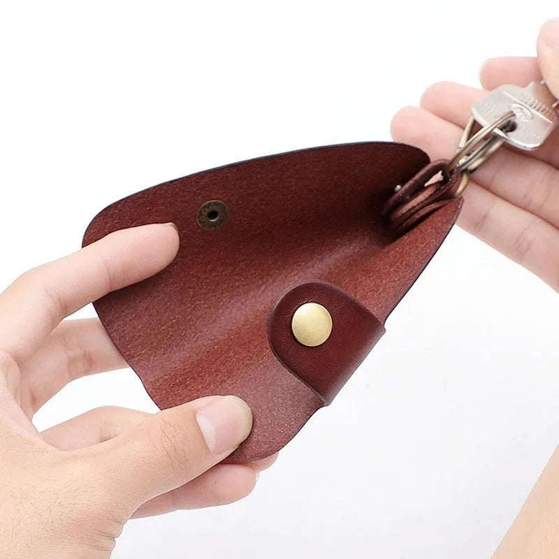 Genuine leather car key case in K108 Black, Brown, Coffee and Purplish Red colours