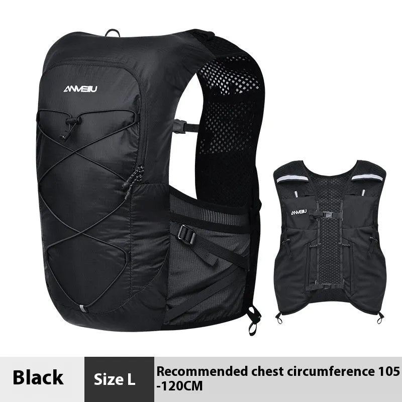 Nylon outdoor climbing backpack 5L in black or white, sizes S M L, water bag not included