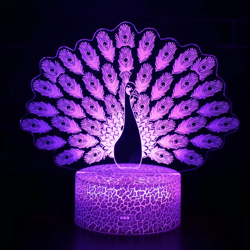 Small acrylic USB table lamp with touch control on a wooden desk.