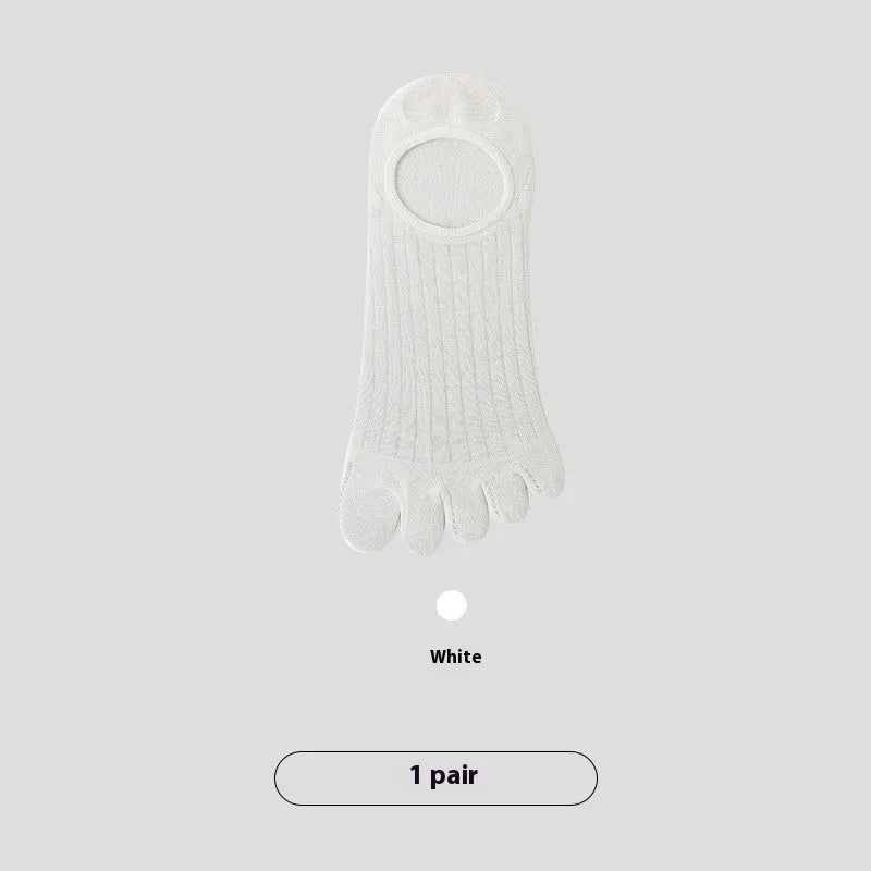Men's five-finger cotton antibacterial socks in modal fabric available in five colour options