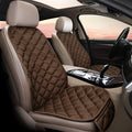 Ringer plush winter car seat cushion in coffee colour with cotton stuffing for warm vehicle interior